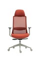 Scaun de birou ergonomic, Bedora Ergo, textil/mesh, rosu caramiziu