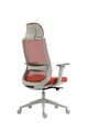 Scaun de birou ergonomic, Bedora Ergo, textil/mesh, rosu caramiziu