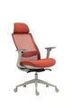 Scaun de birou ergonomic, Bedora Ergo, textil/mesh, rosu caramiziu