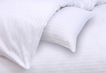 Lenjerie de pat Hotel Line, dubla, 210x230 cm, amestec bumbac, satin,  250 TC, alb, cu dungi 1 cm