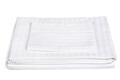 Lenjerie de pat Hotel Line, dubla, 210x230 cm, amestec bumbac, satin,  250 TC, alb, cu dungi 1 cm