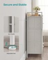 Comoda cu 7 sertare textile, Songmics, 98x28.5x85 cm, max 36 kg, otel/material nesetut, alb nor