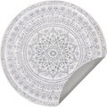 Covor antiderapant Songmics Boho, D120 cm, lavabil la masina, poliester, gri dove