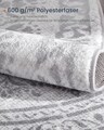 Covor antiderapant Songmics Boho, D120 cm, lavabil la masina, poliester, gri dove