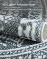 Covor antiderapant Songmics Boho, D120 cm, lavabil la masina, poliester, gri carbune