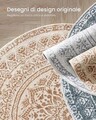 Covor antiderapant Songmics Boho, D120 cm, lavabil la masina, poliester, maro camel