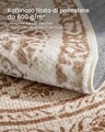 Covor antiderapant Songmics Boho, D120 cm, lavabil la masina, poliester, maro camel