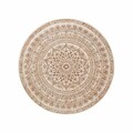 Covor antiderapant Songmics Boho, D120 cm, lavabil la masina, poliester, maro camel