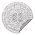 Covor antiderapant Songmics Boho, D160 cm, lavabil la masina, poliester, gri dove