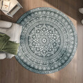 Covor antiderapant Songmics Boho, D160 cm, lavabil la masina, poliester, gri carbune