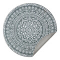 Covor antiderapant Songmics Boho, D160 cm, lavabil la masina, poliester, gri carbune