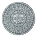 Covor antiderapant Songmics Boho, D160 cm, lavabil la masina, poliester, gri carbune