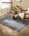 Covor antiderapant Songmics Area, 120x170 cm, lavabil la masina, poliester, gri dove