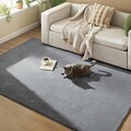 Covor antiderapant Songmics Area, 160x230 cm, lavabil la masina, poliester, gri dove