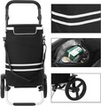 Carucior de cumparaturi 35L, Songmics, compartiment termoizolant, multifunctional, max 25 kg, 44x35x100 cm, poliester 600D/aluminiu, negru