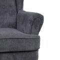 Fotoliu Fossby Faso, Homla, 86x85x108 cm, lemn/catifea din poliester, gri