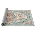Covor antiderapant Songmics Vintage, 92x153 cm, lavabil la masina, poliester, albastru teal