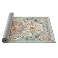 Covor antiderapant Songmics Vintage, 120x170 cm, lavabil la masina, poliester, albastru teal