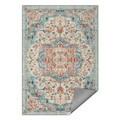 Covor antiderapant Songmics Vintage, 120x170 cm, lavabil la masina, poliester, albastru teal