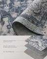 Covor antiderapant Songmics Vintage, 120x170 cm, lavabil la masina, poliester, albastru teal