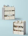Organizator jucarii / mobilier camera copilului Songmics, 7 compartimente, 62.5x29.5x60 cm, gri dove