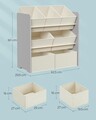 Organizator jucarii / mobilier camera copilului Songmics, 7 compartimente, 62.5x29.5x60 cm, gri dove