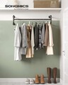 Set 2 suporturi pentru haine cu fixare pe perete Industrial Pipe, Songmics, 110x30x29.3 cm, max 60 kg, otel, negru