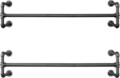 Set 2 suporturi pentru haine cu fixare pe perete Industrial Pipe, Songmics, 110x30x29.3 cm, max 60 kg, otel, negru