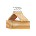 Set 20 umerase de lemn, Songmics, 44.5x1.2x23 cm, max 5 kg, lemn de artar, natural