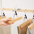 Set 12 umerase de lemn pentru fuste si pantaloni, Songmics, 25x2.2x17 cm, max  3 kg, lemn Schima, natural