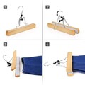 Set 12 umerase de lemn pentru fuste si pantaloni, Songmics, 25x2.2x17 cm, max  3 kg, lemn Schima, natural