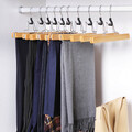 Set 12 umerase de lemn pentru fuste si pantaloni, Songmics, 25x2.2x17 cm, max  3 kg, lemn Schima, natural