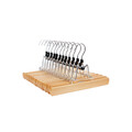 Set 12 umerase de lemn pentru fuste si pantaloni, Songmics, 25x2.2x17 cm, max  3 kg, lemn Schima, natural