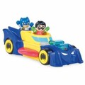 Jucarie Batmobil, vehicul 3 in 1 Tomy, 35x15x21 cm, plastic, multicolor