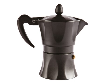 Cafetiera, Aroma Color, Excelsa, 3 cesti, aluminiu, negru