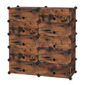Pantofar modular cu 10 compartimente, Songmics, 43x31x173 cm / 83x31x88 cm, 10 kg/raft, maro