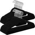 Set 50 umerase pentru haine acoperite cu catifea, Songmics, 43.5x22.5 cm, antialunecare, max 5 kg, negru