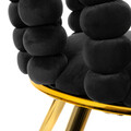 Scaun Bubble Beam, Homla, 56.5x52x87 cm, metal/catifea din poliester, negru/auriu
