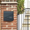 Cutie postala Modern Post Box, Songmics, 37x10.5x37 cm, cu suport ziare, otel acoperit cu pulbere, antracit