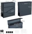 Cutie postala Modern Post Box, Songmics, 37x10.5x37 cm, cu suport ziare, otel acoperit cu pulbere, antracit