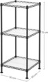 Etajera de baie, Songmics, 30x30x73 cm, max 60 kg, otel/prolipropilena, negru