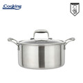 Oala cu capac 5 L, Titanium3, Cooking by Heinner, 24x12 cm, inox/sticla, argintiu