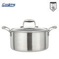Oala cu capac 7 L, Titanium3, Cooking by Heinner, 28x13 cm, inox/sticla, argintiu