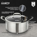 Oala cu capac 7 L, Titanium3, Cooking by Heinner, 28x13 cm, inox/sticla, argintiu