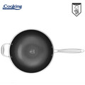 Tigaie Wok 4.5 L, Titanium3, Cooking by Heinner, 30x8.5 cm, inox/sticla, argintiu