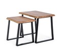 Set 2 masute de cafea Artur, Bizzotto, 55x40x46 cm, lemn de salcam/otel, maro/negru
