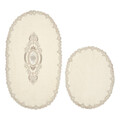 Set covorase de baie 2 piese, Alanur Home, Selonya Oval, Poliester, Crem