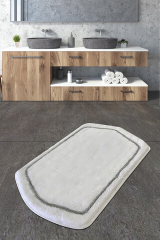 Covoraș de baie acrilic, Chilai Home, Genom, 60x100 cm, Acril, Alb