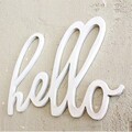 Decoratiune de perete, Hello, 42x1.8x30 cm, Placaj , Alb