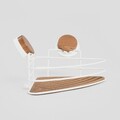 Etajera de colt pentru baie Leoma, Homla, 21x21x13 cm, metal/lemn, alb/maro